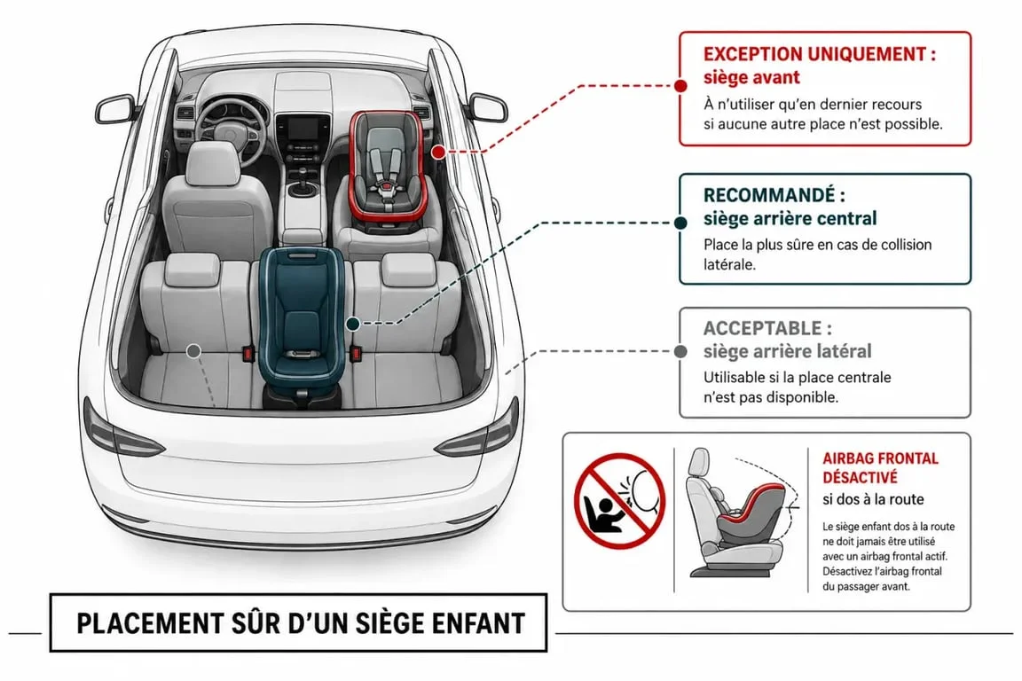 Normativa sillas coche: colocación segura en plazas traseras y excepciones delante