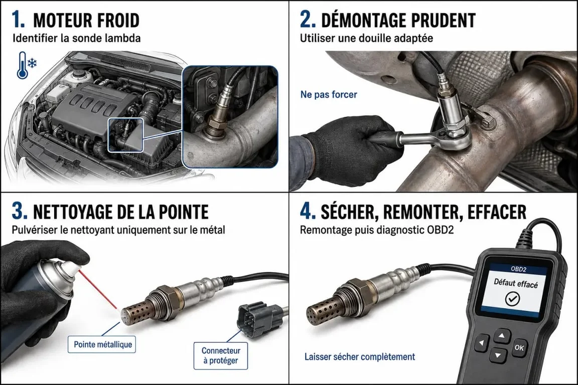 Limpiador sonda lambda : étapes illustrées pour nettoyer une sonde lambda